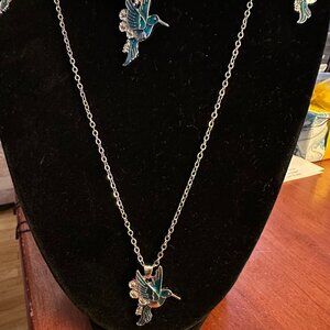 Shio    Turquoise Hummingbird Jewelry Set